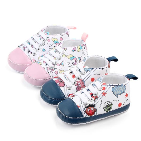 Wholesale Cheap Cotton shoes Cartoon print prewalker boy and girl baby shoes