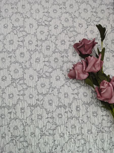 49 Inch White Color High Quality Spandex Floral Lace Fabric For Lady Clothing