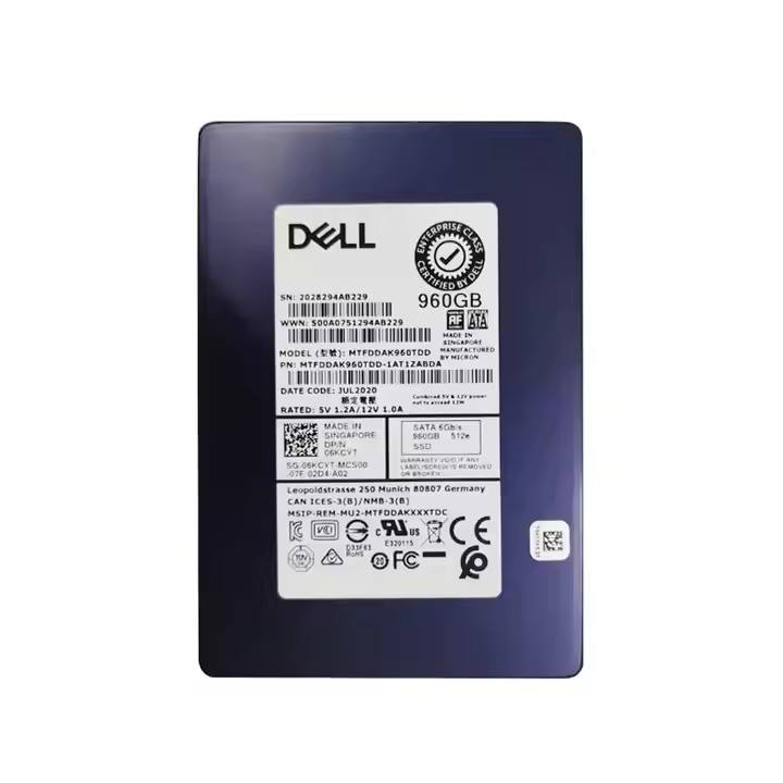960G Server SSD Hard Drive 2.5 SATA S4510 Server Internal Storage State for s PowerEdge R750 R7525 G15 DXD9H Speed /