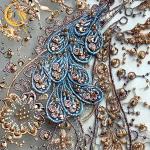 140cm Width Sew Lace Fabric Embroidery Multicolor 3D Wedding Lace Applique