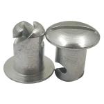 Sprint Car Quarter Turn Dzus Steel Dome Head Buttons in Silvery Finish for
