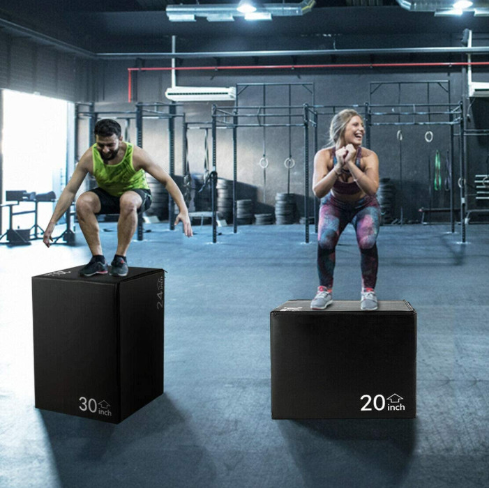 Plyometric Adjustment Fitness Foam Boxes For Jump Training With High Density Pe Foam , Pvc Cover