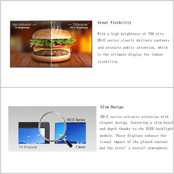 55 Inch Lcd Digital Menu Board For Coffee Shop Cafe Restaurants