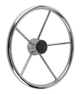 Quality Five Spokes Stainless Steel Marine Steering Wheel 13.5 Inch Diameter wholesale