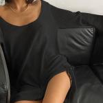 Autumn Halter Neck Sexy Black Long Sleeve Dress Backless Knitted