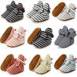 Wholesale cheap Cotton fabric striped print socks soft sole prewalk boy girl