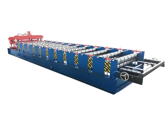 PPGI Roof Glazed Tile Roll Forming Machine Blue / Orange Color With PLC Control System