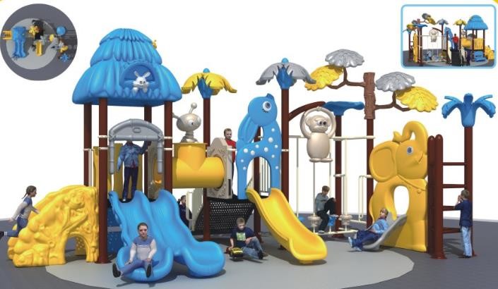 Chinese supplier big combination slide plastic outdoor playground for student