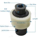 Nylon Jacketed Inner Gear Tooth Coupling Industrial Stainless Steel Flex