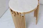 Light Luxury Round Side Table Living Room Furniture Round Tubular