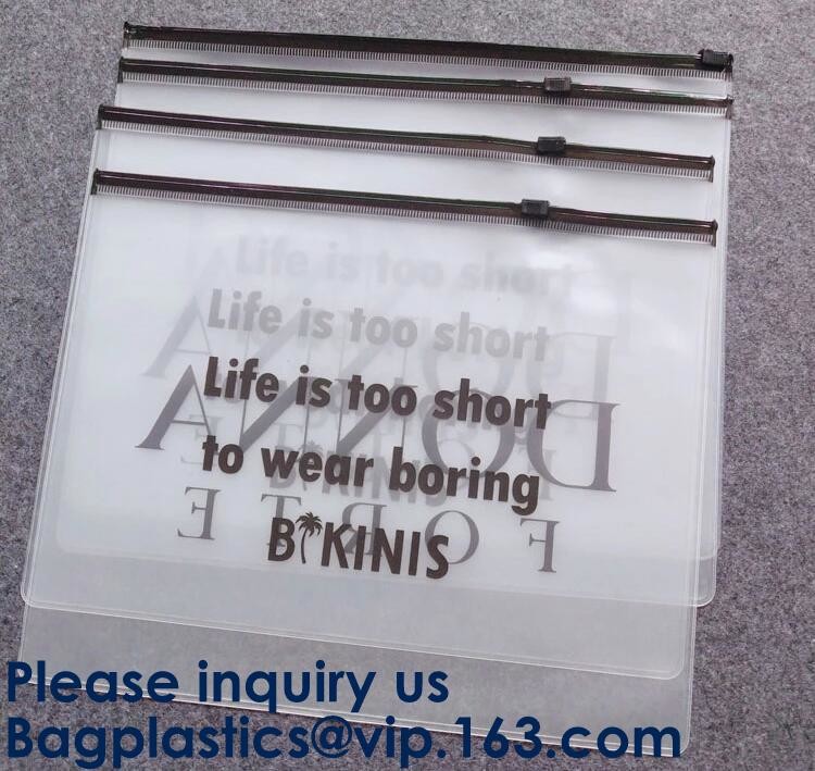 k Plastic Bags Packaging Custom Clear Poly Pvc Slider Zipper Bag, Standup Cosmetics Packaging PVC Slider Bag