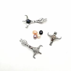 Quality DIY Pendant Jewelry Alloy ox-head Shaped Wish Pearl Cage Pendant wholesale