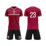 Breathable Custom Football Jerseys Soft Resist Moisture Wicking Red Football