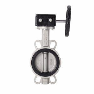 Quality ISO 9001 Standard Worm Gear Operated Rubber Seal Wafer Butterfly Valve for Sea Water wholesale