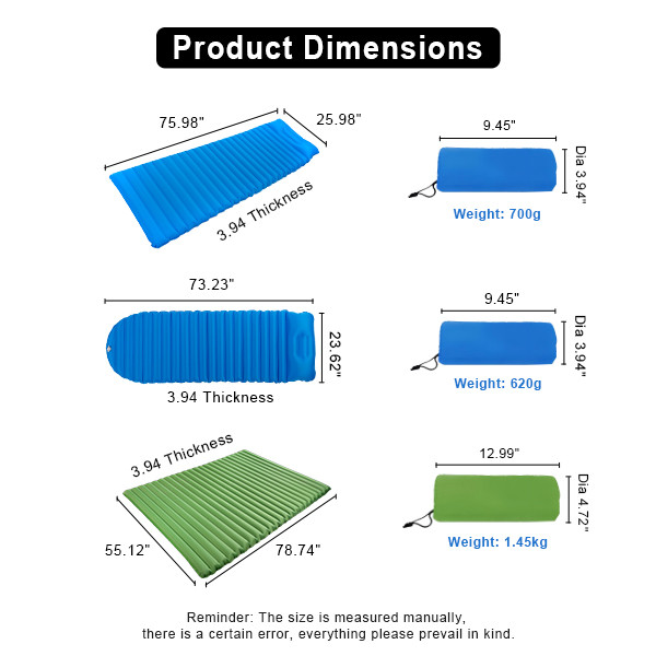 Lightweight Compact Outdoor Sleeping Pad Camping Mattress Pad With Pillow Camping Foldable Mat