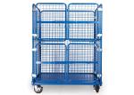 Steel Wire Warehouse Cage Trolley Collapsible Rolling Security Cage High