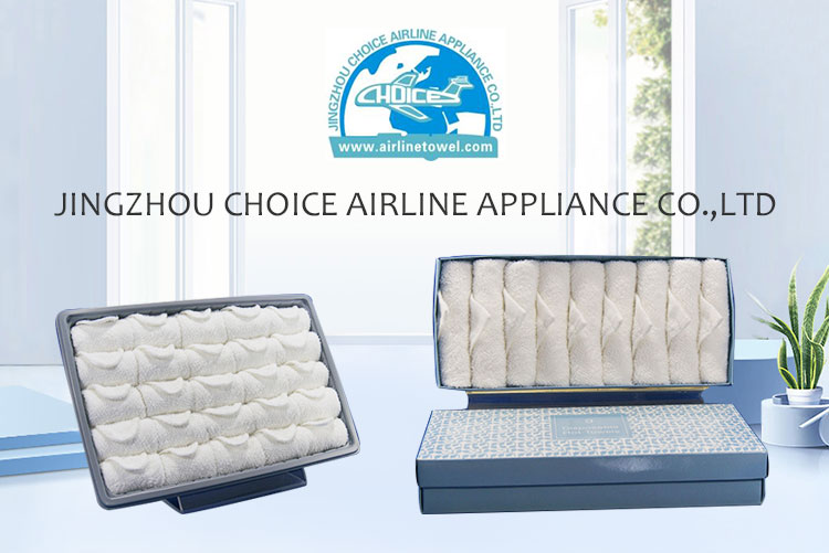 Cheap Custom small roll cotton disposable airline hand towel With Logo