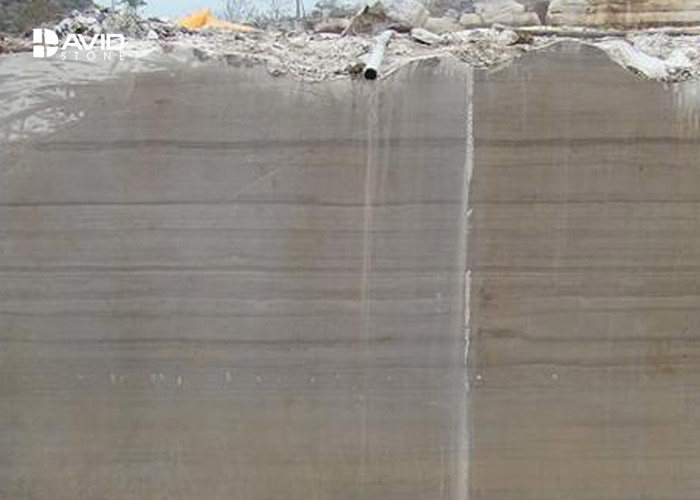 Grey Wood Grain Color Marble Stone Tile For Interior Wall Cladding High Hardness