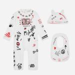 Customized label print logo infant cotton long sleeve baby girl's boy's button
