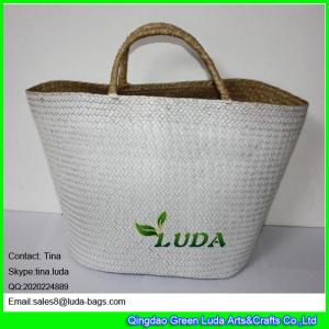 Quality LUDA 2016 hot summer holiday use ecofriendly beach white seagrass straw bag wholesale