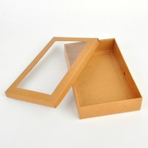 Quality Yellow Window Box Packaging / Clothing T Shirt Packaging Box Logo Customized wholesale
