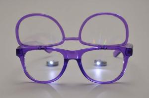 Quality Transparent Purple Plastic Diffraction Glasses , Flip Up Glasses wholesale