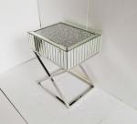 X shape Mirrored Diamond Stainless Steel Side Table