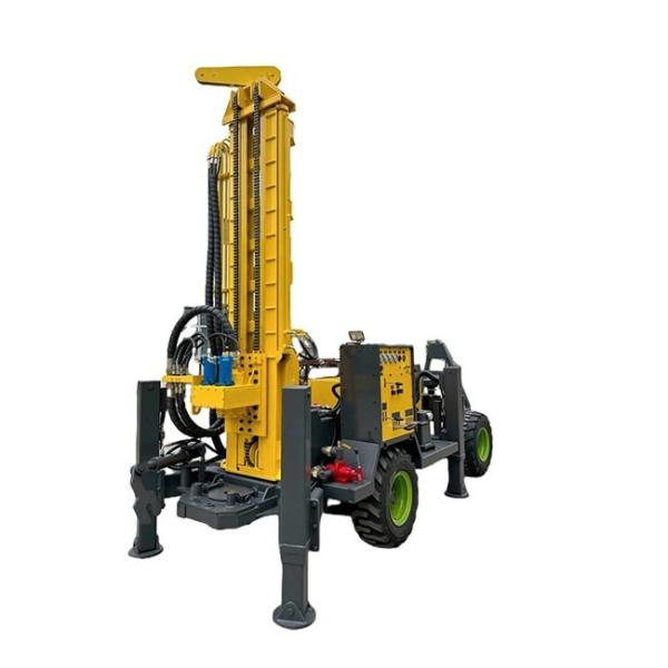 260m Depth Trailer Mounted Water Well Drilling Rig Machine Mining Machinery