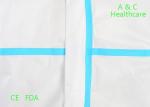 Blue PP Non Woven Disposable Protective Gowns Soft Hand Feeling 115*137 Cm