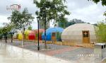 7m Outdoor Half Oval Ball Glamping Dome Tent For Hotel Tube Type