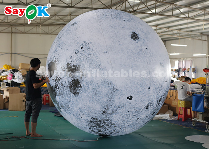3m Giant Advertising Inflatable Lighting Decoration Moon Globe Ball