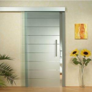 Quality Hotel Sliding Barn Door Tempered Glass Stripe Frost Clear Insulated wholesale