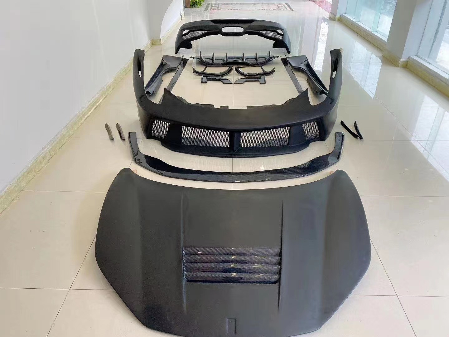 For Ferrari 458 Carbon Fiber Body Kit 458 Upgraded PD Style Front and Rear Bumper Spoiler Hood Body Kit