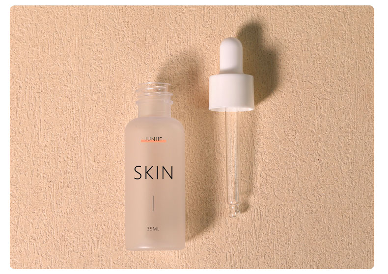 1oz 30ml PET Plastic Bottle Luxury Push Button Dropper Bottle Clear Scrub For Serum And Lotion