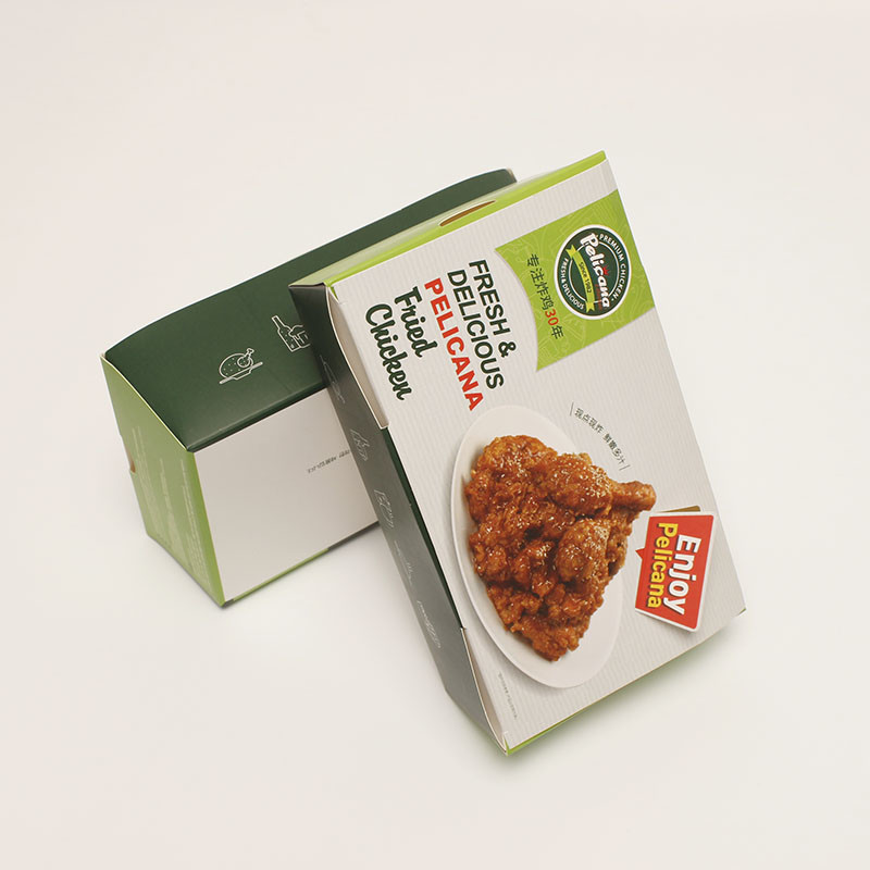 Kraft Disposable Food Packaging Box Snack Varnishing Take Away Container