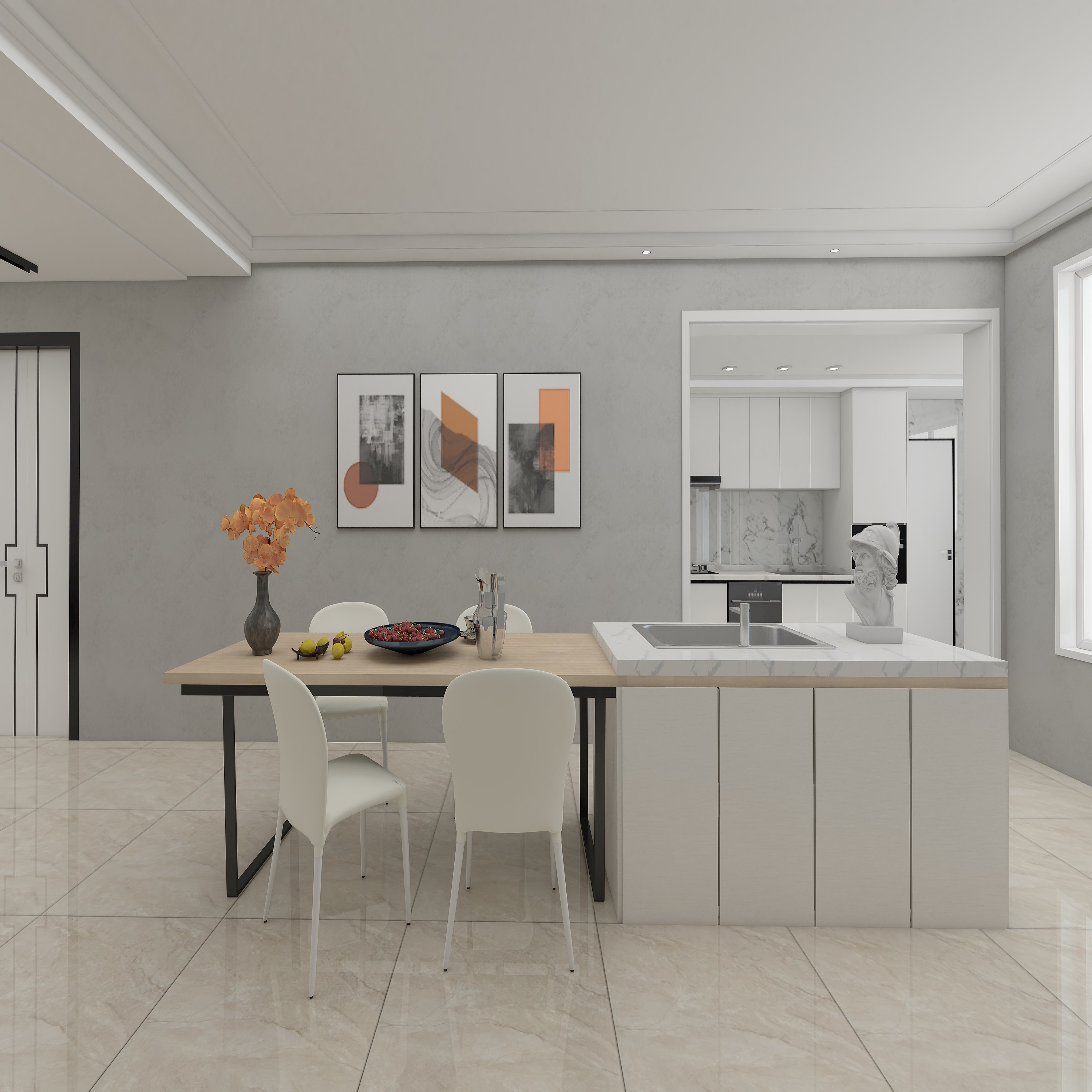 2022 Modern Style PVC Thermofoil Finished Kitchen Cabinet for Luxury Kitchen Design