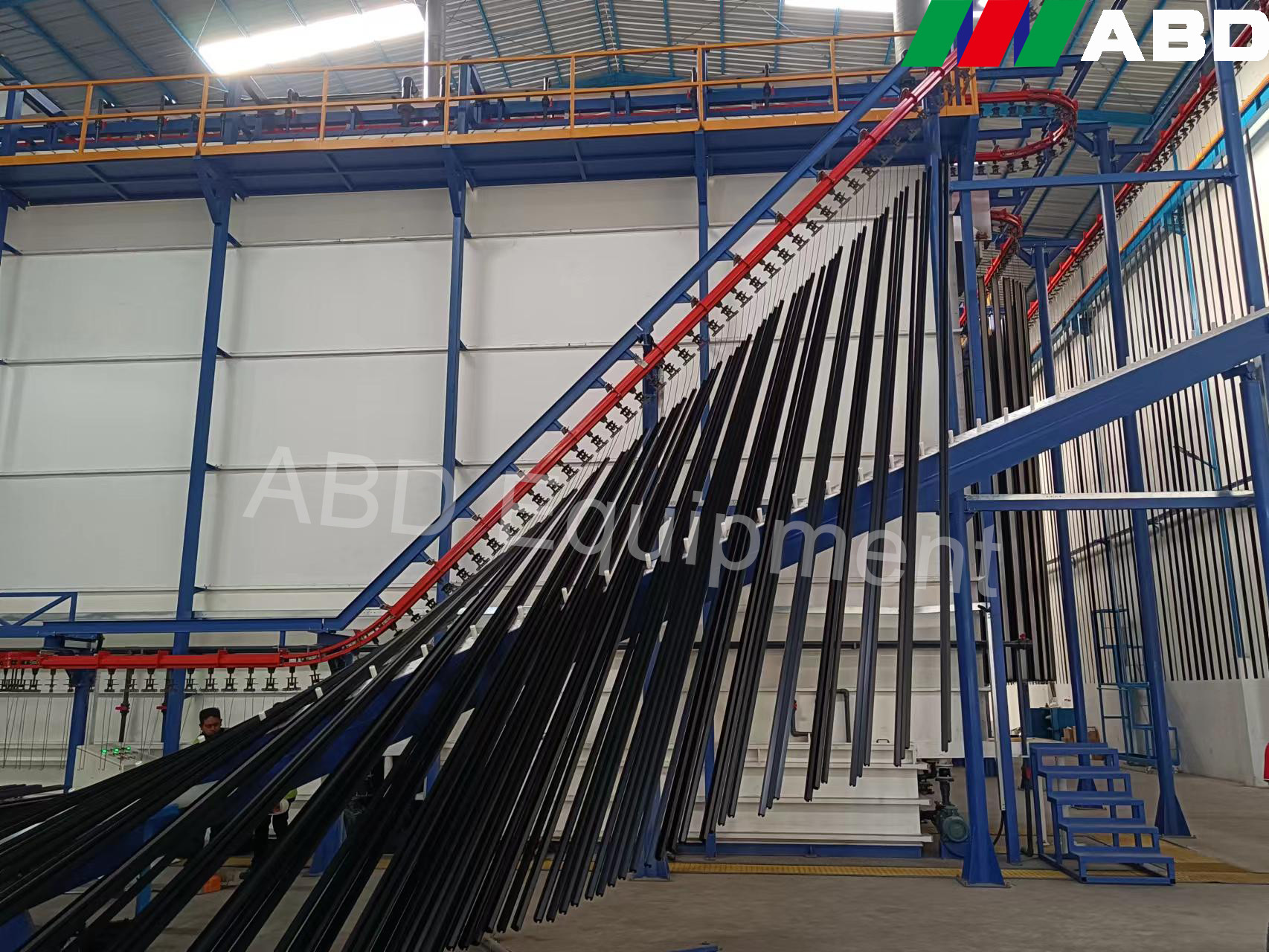 50W Stainless Steel Board Vertical Powder Coating Line ABD Powder Coating Tank