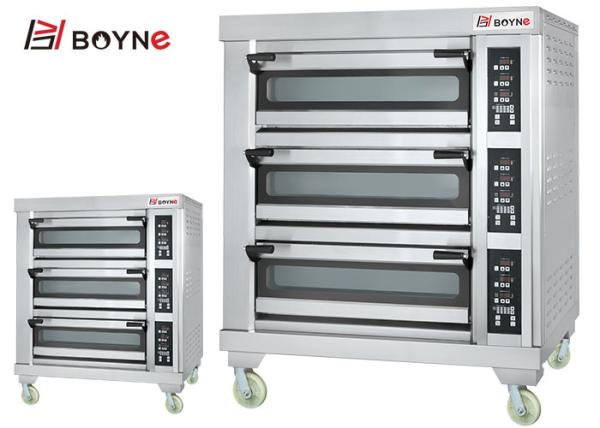 Industrial Baking Oven Three Layer Nine Trays Electric Stainless Steel for