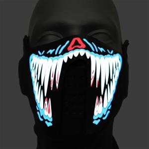 Quality 2018 sound activated LED/EL mask for festival Parties A scary light up Cosplay el Costume Mask supply for dance party wholesale