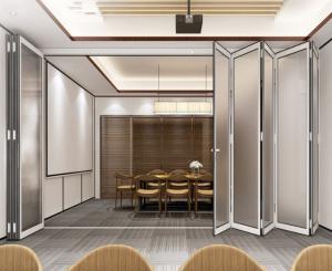 Quality Narrow Frame Aluminum Folding Doors Single Tempered Glass Wardrobe Bifold Doors wholesale