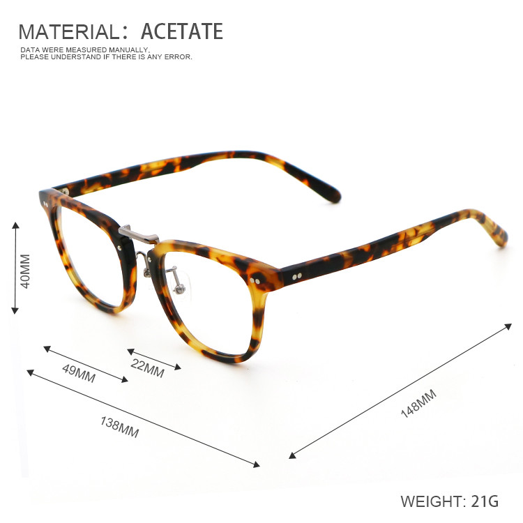 Full-rim Frame Enduro Wood Grain Acetate Optical Glasses Frame For Men And Women