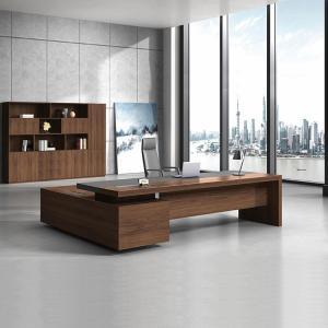 Quality Brown Executive Desk Sets 900mm Wooden Office Desk With Cabinet​ wholesale