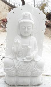 Quality Chinese Buddha White Carved Sitting Buddha Statue wholesale