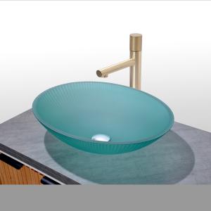 Quality 500*360*155mm Tempered Glass Sink With 45mm Drain Hole wholesale