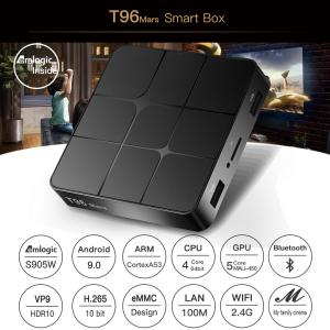 China 16GB EMMC OTT Android TV Box Amlogic S905w Android 9 T96 Mar 100*100*18mm on sale