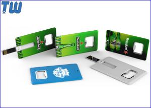 Quality Full Color Printing Customized Credit Card Metal Bottle Opener 8GB USB Flash Drive wholesale