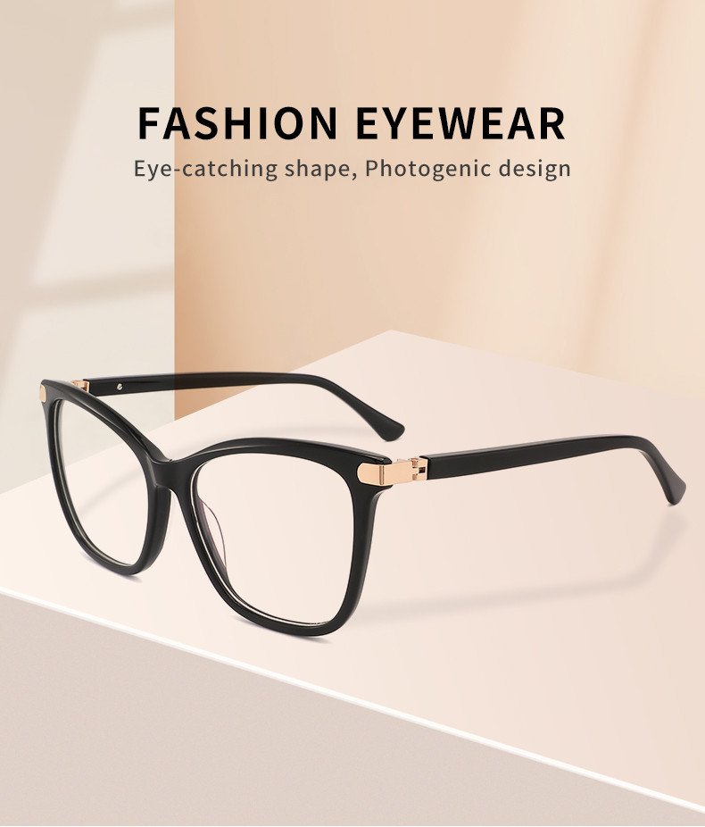 Metal Core Acetate Frame Glasses With Flexible Hinges Unisex