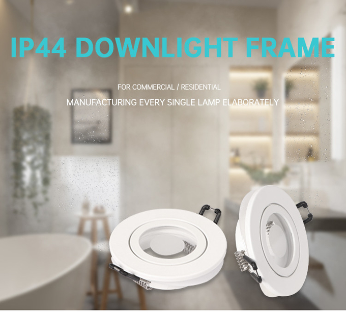 Recessed Downlight Housing MR16 GU10 With 60mm Hole Die-cast Aluminum Round Frame IP44 Spotlight