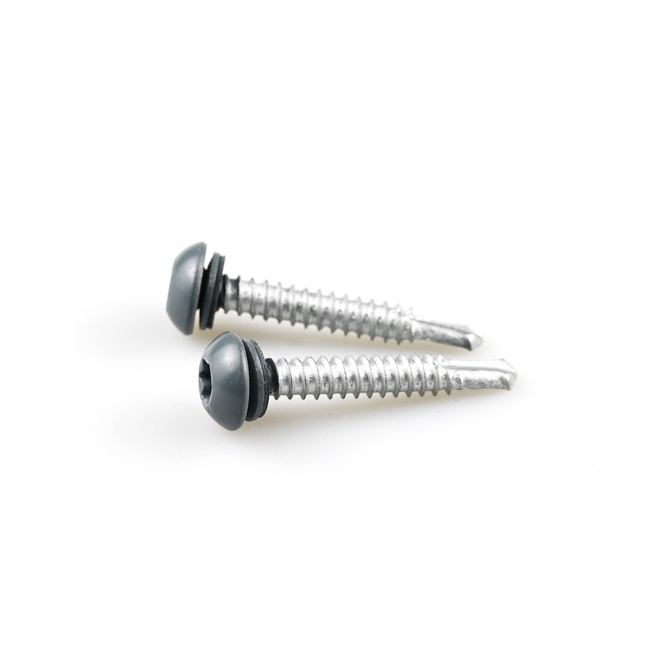 Truss Head Self Drilling Screws With Black Epdm Washer And Stainless Steel Torx Drive
