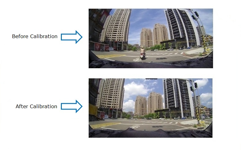 Dash Camera Ultra Wide Angle Image Calibration